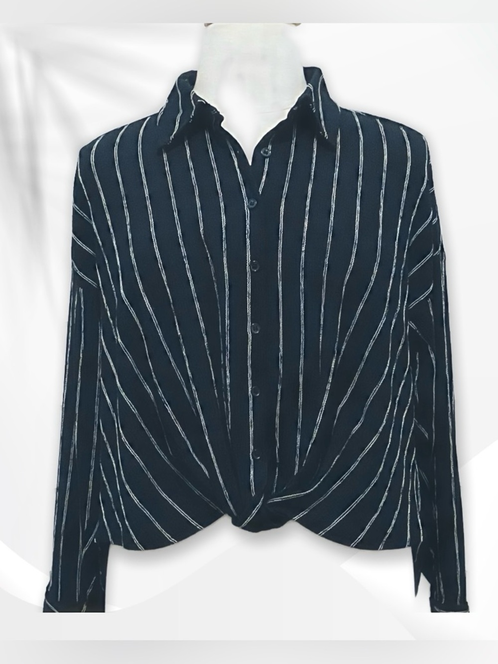 Caslon Black and White High Low Blouse L